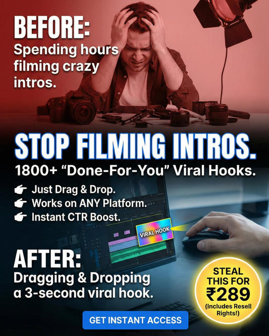 1800+ Viral Transitional Video Hooks with Resell Rights (MRR & PLR)