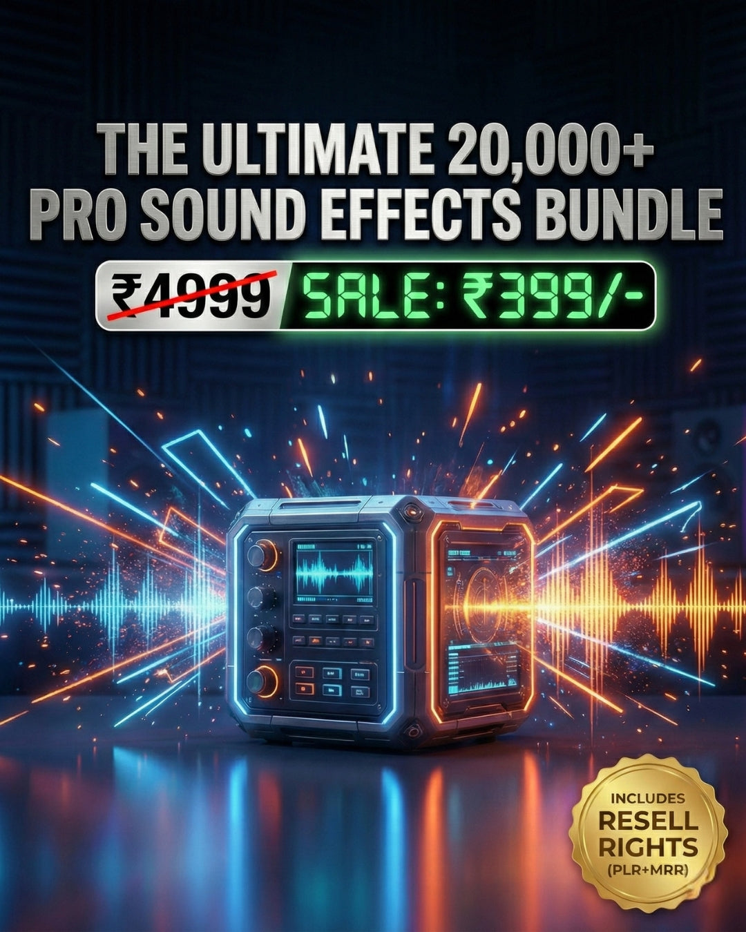 20,000+ Ultimate Pro Sound Effects Bundle | Royalty-Free Audio Library + PLR/MRR Resell Rights