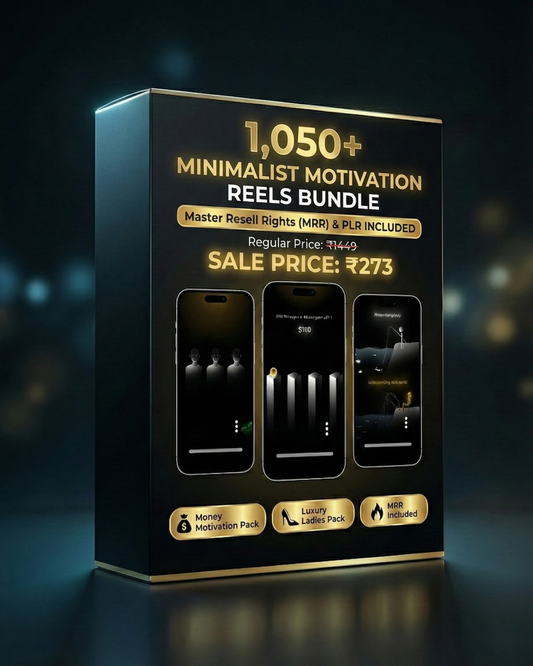 1050+ Minimalist Motivation Reels Bundle With MRR/PRR Resell Rights | Viral Faceless Content Kit