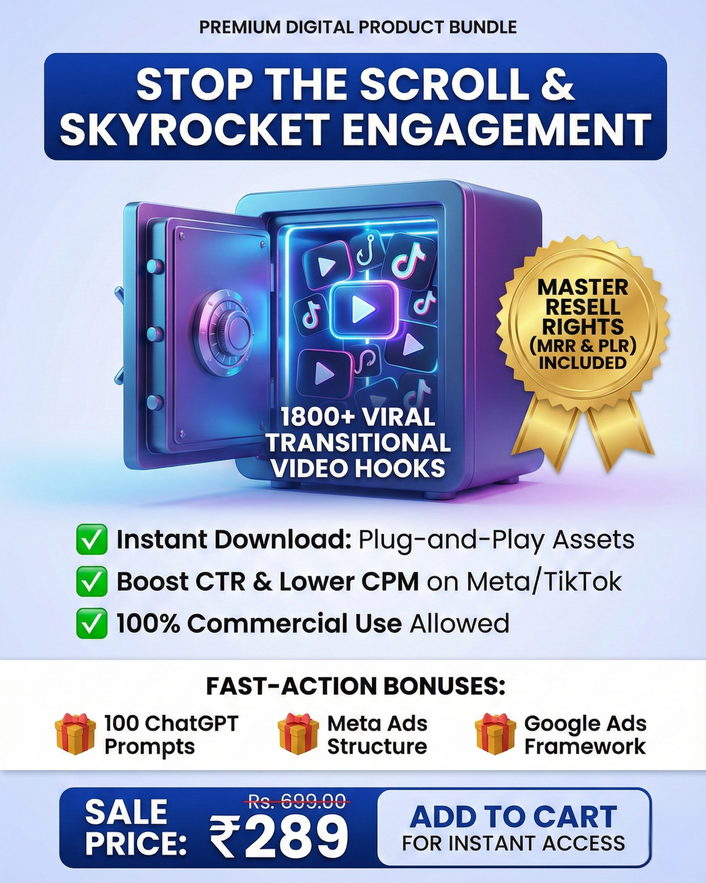 1800+ Viral Transitional Video Hooks with Resell Rights (MRR & PLR)