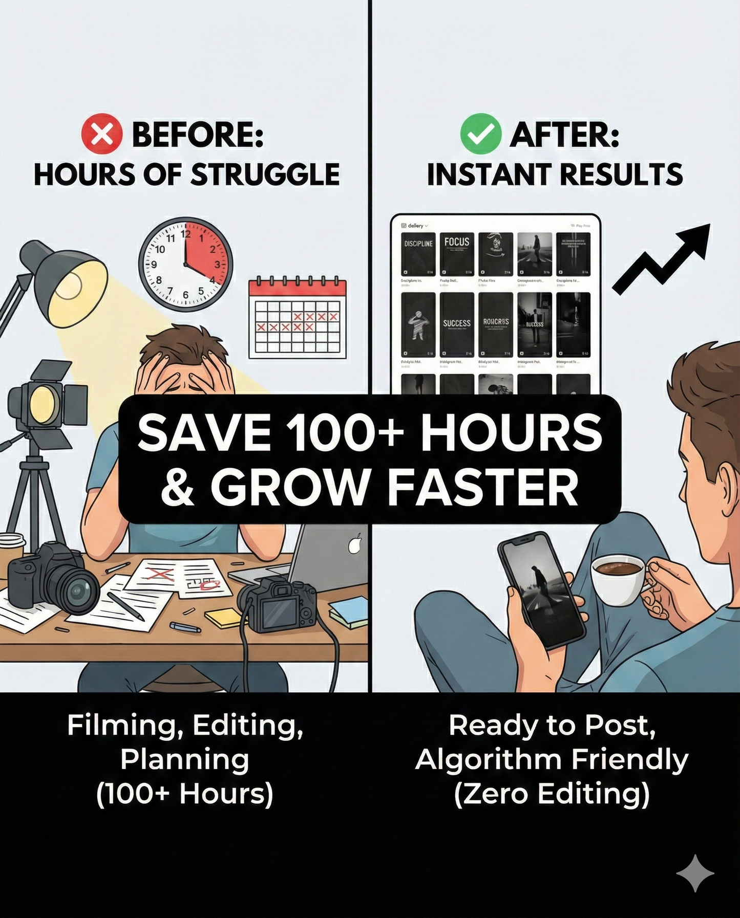 1050+ Minimalist Motivation Reels Bundle | Viral Faceless Content Kit