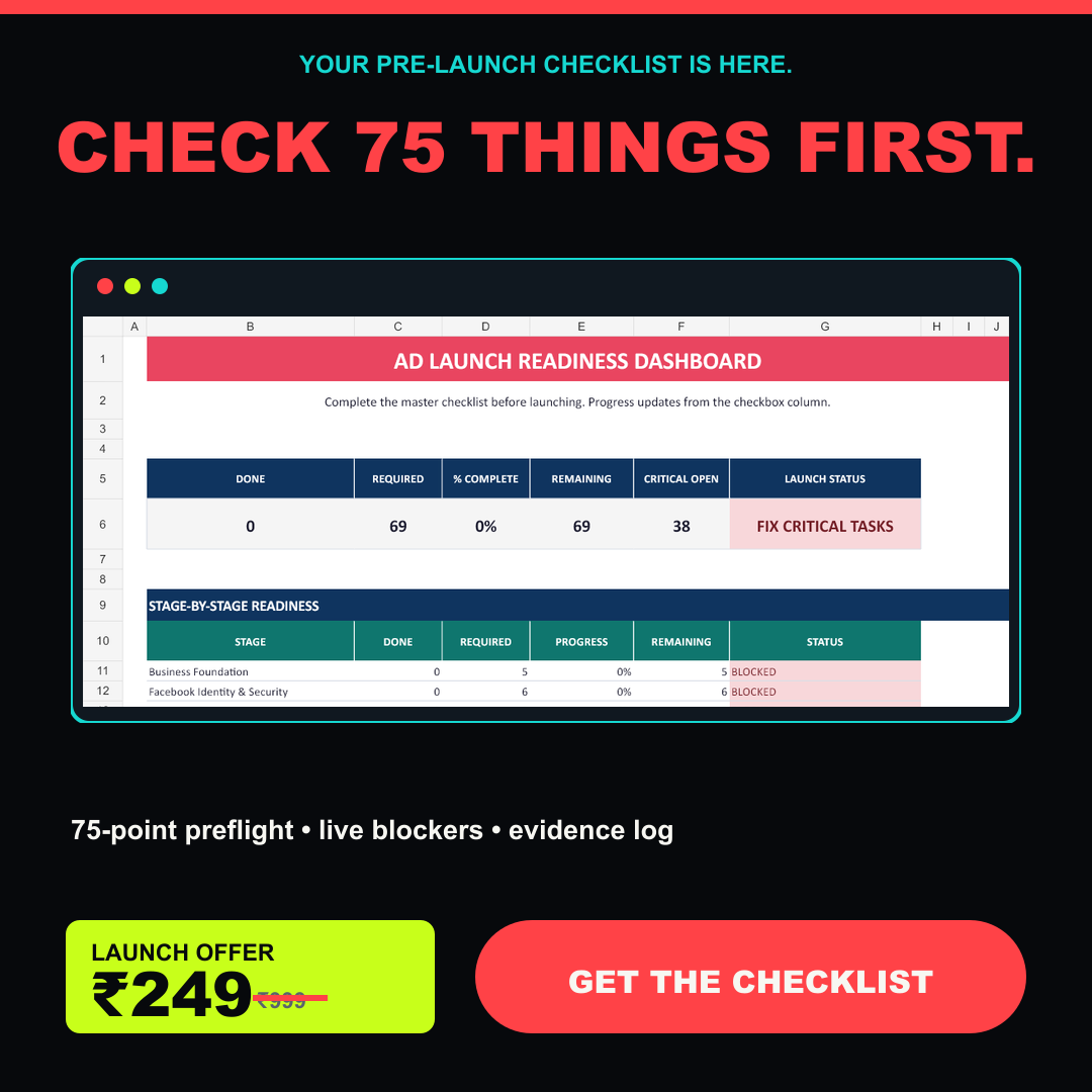 75-point pre-launch checklist with live blocker dashboard