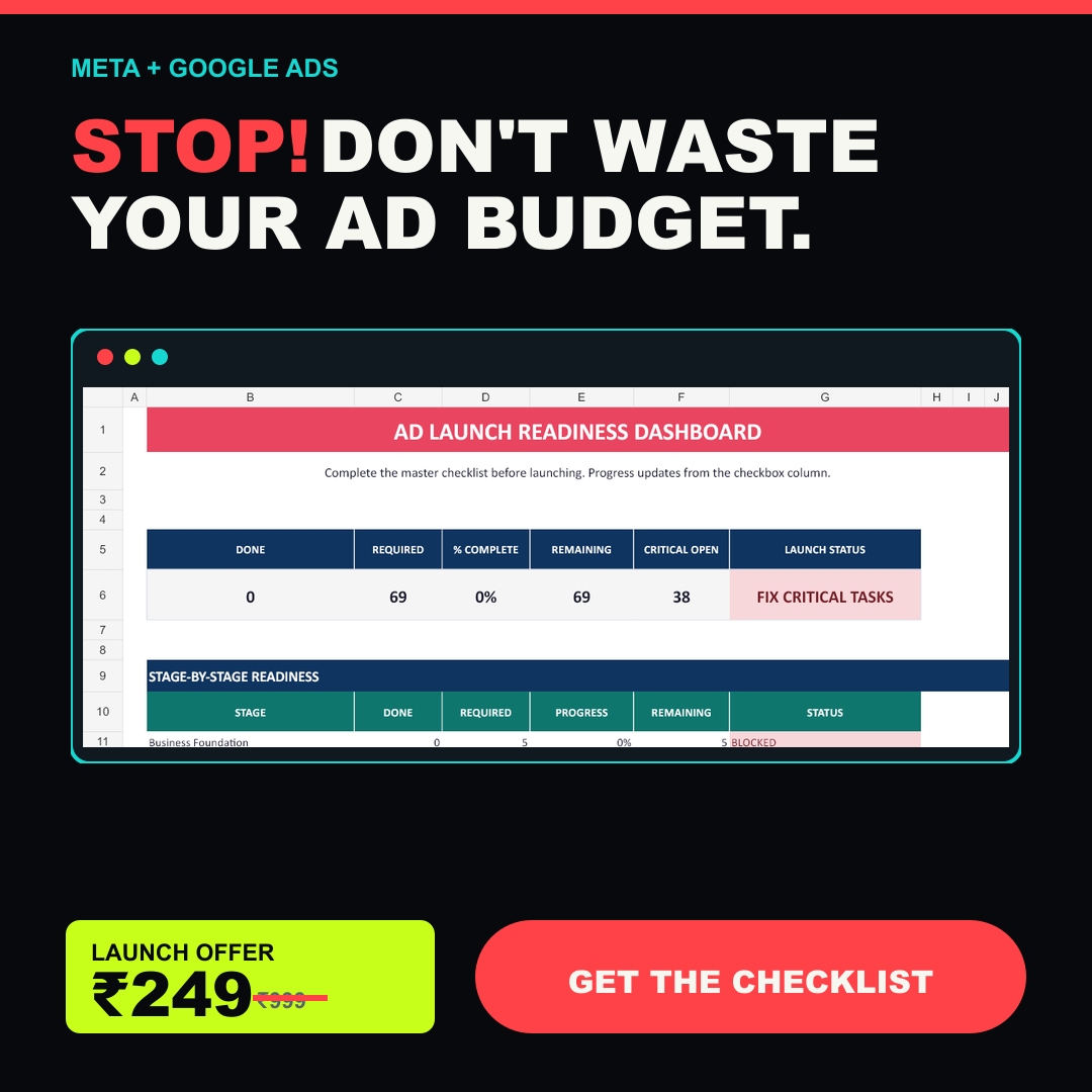 Stop wasting ad budget - Meta and Google ad launch readiness dashboard