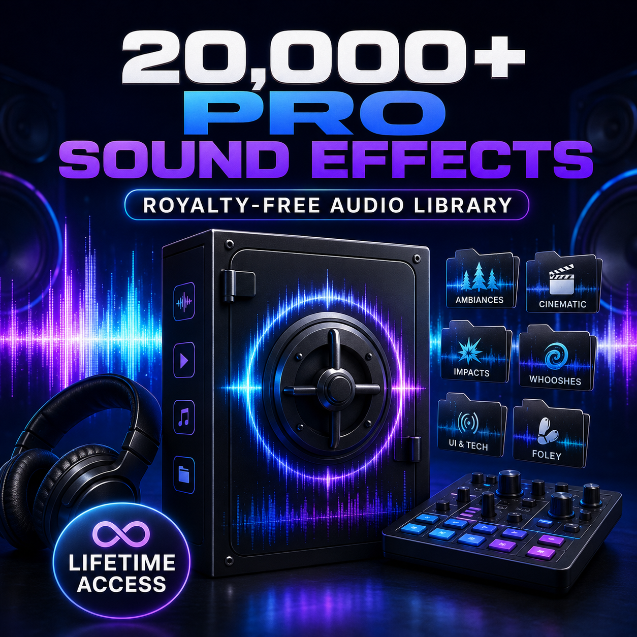 20,000+ Pro Sound Effects — royalty-free audio library