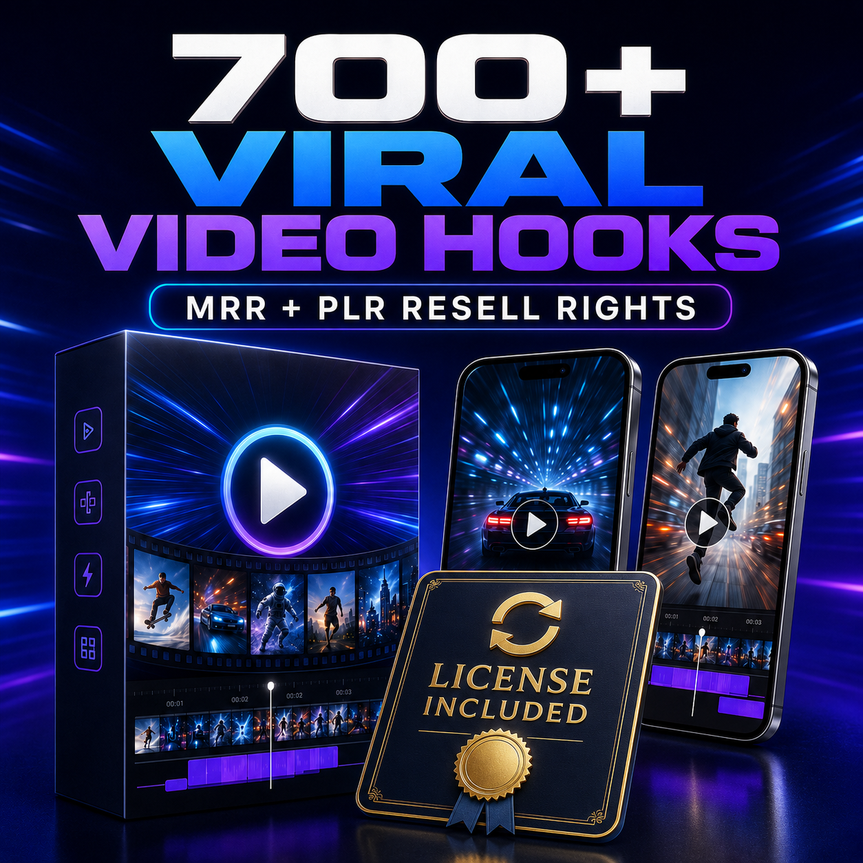 700+ Viral Video Hooks with MRR and PLR resell rights